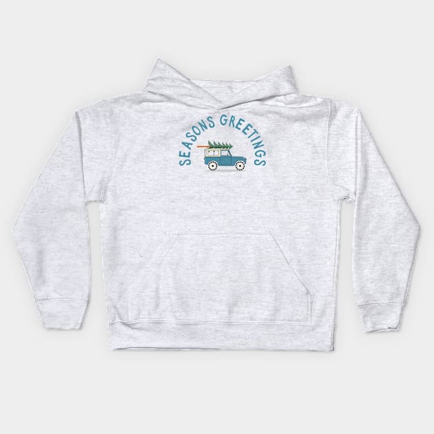 Seasons Greetings Kids Hoodie by cabinsupply